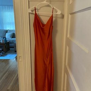 Rust Orange Paper Heart Slip Dress